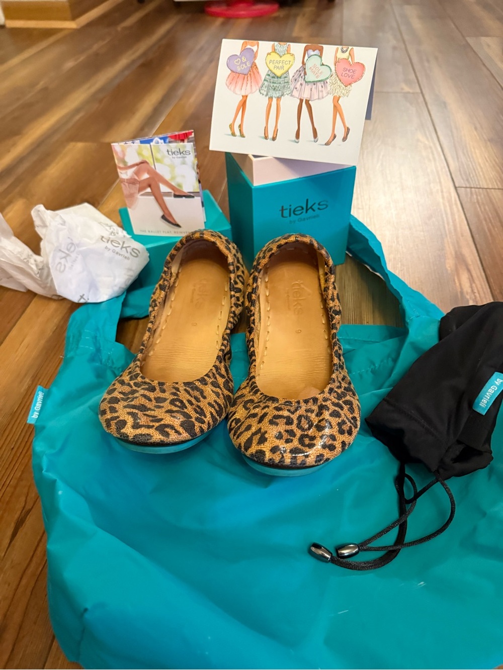 Tieks Leopard Print Ballet Flats - tan/black - Picture 8 of 10